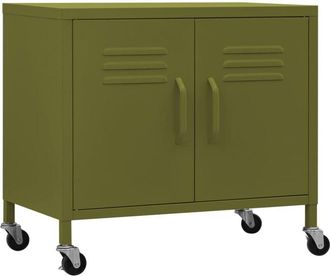 vidaXL Armario de almacenamiento acero verde oliva 60x35x56 cm Vidaxl