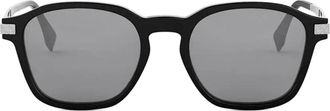 Fendi Moderne vierkante zonnebril met donkere lenzen - unisex - Zonnebrillen - Zwart - 52 MM - Accessoires