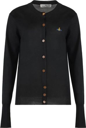 Vivienne Westwood Geborduurde Gebreide Vest - Dames - Vesten - Zwart - M - Wol - Truien & Vesten