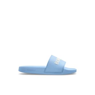 Burberry Sliders, female, Blue, Size: 11 US Logo Slides