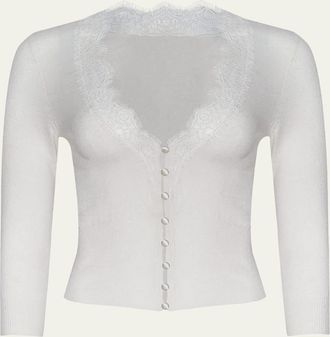 L'agence Eluna Lace-Trim Cardigan