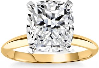 Pompeii3 Certified 1 - 5 Ct Cushion Solitaire Diamond Engagement Ring 14k Gold Lab Grown