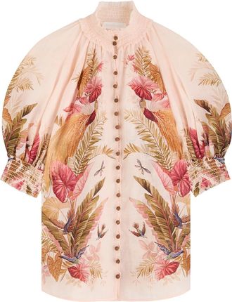 Zimmermann Ascension Billow Floral-printed Ramie Blouse - Multi Floral - 00 (UK 6 / XS)