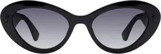 Kurt Geiger 52mm Cat Eye Sunglasses in Black/Smoke Gradient at Nordstrom