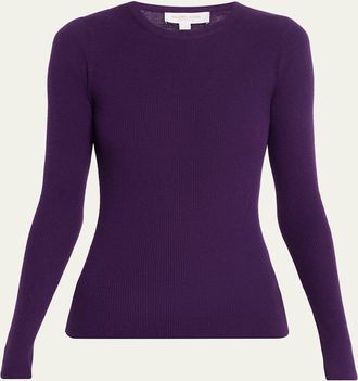 Michael Kors Hutton Ribbed Crewneck Cashmere Pullover