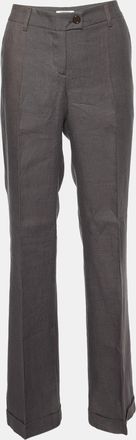 Moschino Cheap And Chic Brown Linen Flared Trousers