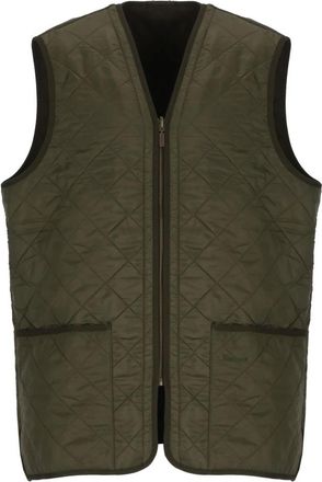 Barbour Groene gewatteerde mouwloze jas met V-hals - Heren - Bodywarmers - Groen - L - Jassen