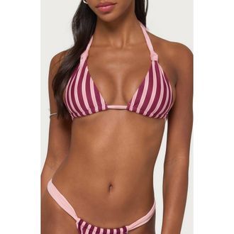 Edikted Esmer Knotted Tie Strap Bikini Top in Pink at Nordstrom, Size X-Small