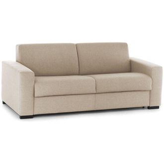 Dmora Talamo Italia - Divano fisso 2 posti Malachite, Sof&agrave; Soggiorno in tessuto imbottito, Braccioli slim, 100% Made in Italy, Cm 160x95h90, Beige