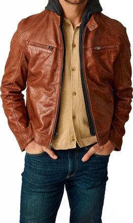 Mauritius Biko Uf Leather Jacket In Cognac