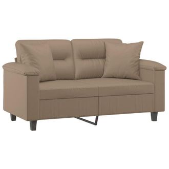 vidaXL Divano a 2 Posti con Cuscini Cappuccino 120 cm in Similpelle - Vidaxl