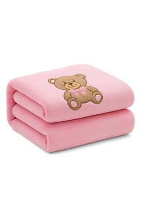 Luxury Home Bear Embroidered Knit Blanket in Pink at Nordstrom Rack