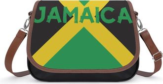 Generic Jamaican Flag Jamaica Small Womens Crossbody Bags Shoulder Handbag with Adjustable Strap for Travel