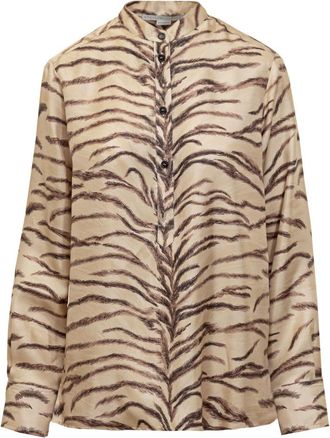 Stella McCartney Beige Regular Animal Print Shirt