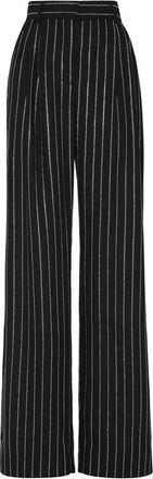 Philipp Plein Cady Broeken Crystal Pinstripe - Dames - Wijde Broeken - Zwart - XS - Broeken