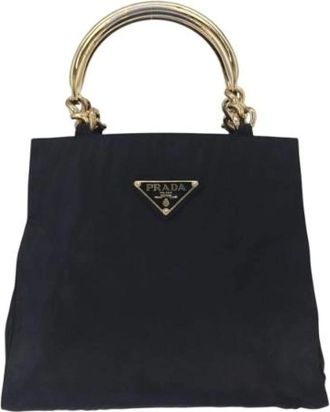 Prada Pre-owned Handbags, female, Blue, Size: ONE SIZE Pre-owned Vintage Nylon Handbag