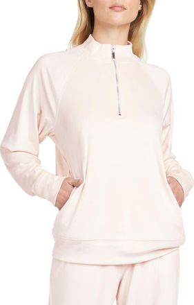 Matty M Raglan Sleeve Half Zip Pullover in Blush at Nordstrom Rack, Size X-Small
