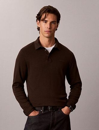 Calvin Klein Polo Slim De Algod&oacute;n De Manga Larga
