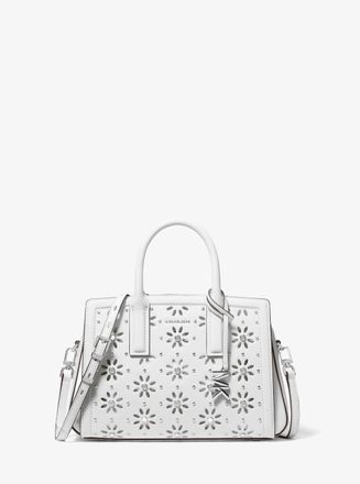 Michael Kors Laila Small Embellished Laser Cut Leather Satchel