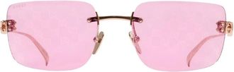 Gucci Gg 2038S Frameloze Vierkante Zonnebril - Dames - Zonnebrillen - Geel - 61 MM - Accessoires