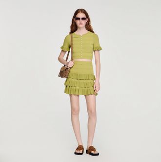 Sandro Short ruffled skirt