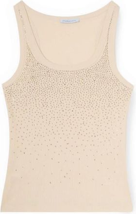 Motivi Sleeveless Tops - Dames - Tops zonder mouwen - Beige - M - Katoen - Tops