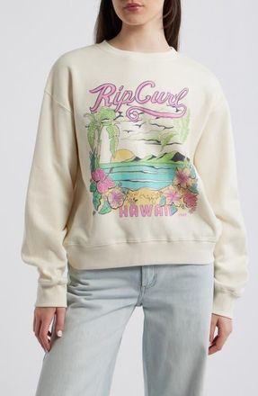 Rip Curl Saloon Relaxed Graphic Sweatshirt in Hawaii Bone at Nordstrom, Size Xx-Small