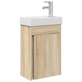 vidaXL M&oacute;dulo De Ba&ntilde;o Con Grifer&iacute;a Roble Sonoma 40,5 X 22,5 X 62 Cm Vidaxl