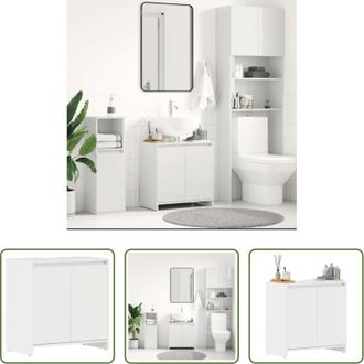 vidaXL Mobile in legno - Mobile da Bagno Bianco Lucido 60x33x61 cm in Legno Multistrato