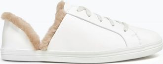 Freda Salvador Womens Shearling Sneaker In White Calf