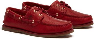 Timberland Scarpe da barca classiche con 2 occhielli rosse in pelle pieno fiore-Rosso