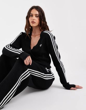 adidas Originals x Jennie cardigan avvolgente lavorato a maglia nero