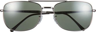Ray-Ban 62mm Oversize Polarized Rectangular Sunglasses in Gunmetal at Nordstrom