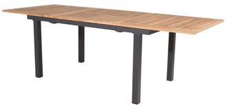 VE DESIGN Ausziehbarer Gartentisch Panama Black mit Teakholz 152-210 x 90 cm