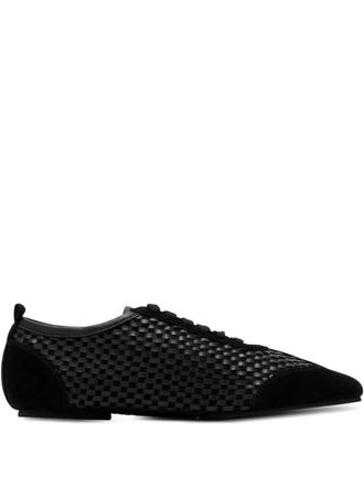 St.Agni lattice-woven sneakers - women - Lambskin/Calf Leather/Rubber - 38 - Black