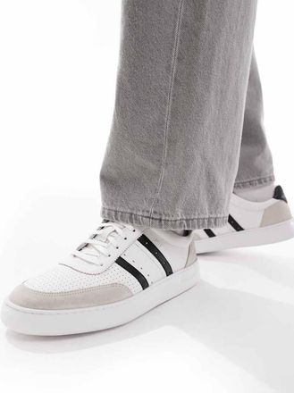 Paul Smith Paul Smith - Sneakers in pelle bianchi con righe laterali e logo-Bianco
