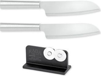 Rada Cutlery 6.25-Inch Cooks Knife Set of 2 & Quick Edge Knife Sharpener