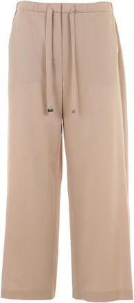 Max Mara Smm Argenta Pants - Dames - Wijde Broeken - Beige - M - Wol - Broeken