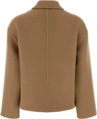 Gucci Womens Caban Jacket Beige Wool Silkdomestic Buffalo