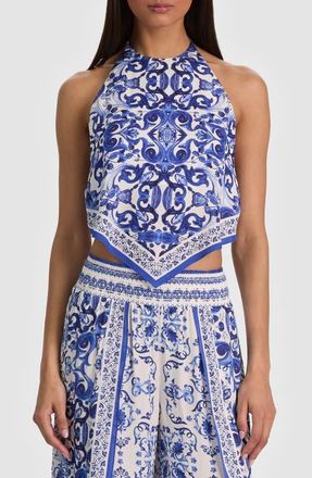 Alice & Olivia Frenchie Handkerchief Halter Top in Solstice at Nordstrom, Size X-Large