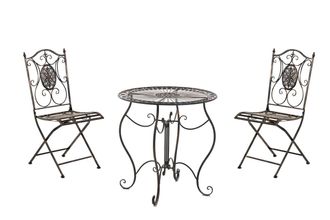 Clp Clp - Conjunto De Mesa & 2 Sillas Plegables Aldeano Bronce