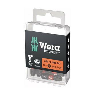 Wera Bit impaktor 1/4 din 3126 C6.3 PH3X25mm 10er Pack pack
