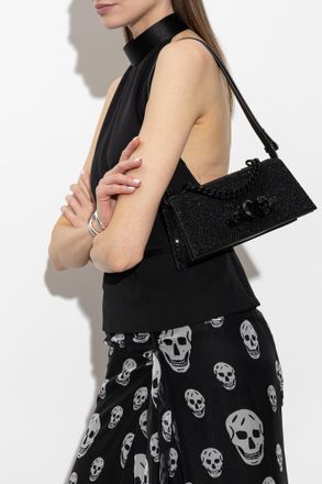 Alexander McQueen Jewelled Mini Bag, Womens, Black