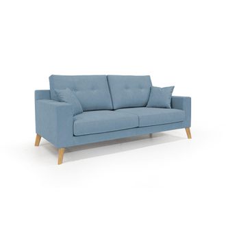 Divani.Store Danish Sof&aacute; Moderno De Tela Suave E Impermeable 146 Cm Azul Claro