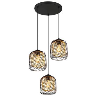 Netlighting Dichti Cluster Pendant Ceiling Light Matt Black 3x E27