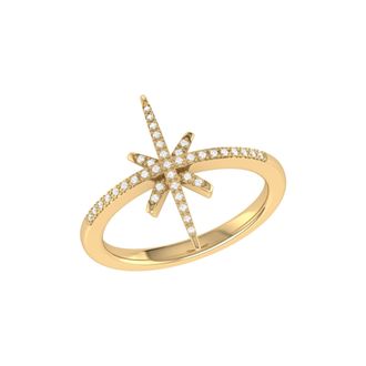LuvMyJewelry Twinkle Star Sterling Silver Diamond Ring