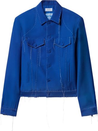 Off-white Alien Face tailored jacket - men - Silk/Virgin Wool - 50 - Blue