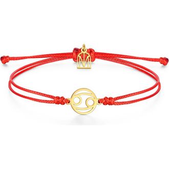 Mantra Zodiac Thread Bracelet in Cancer Yellow Gold at Nordstrom