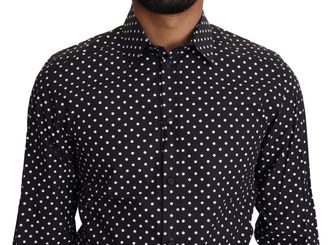 Dolce & Gabbana Polka Dot Cotton Shirt - Black