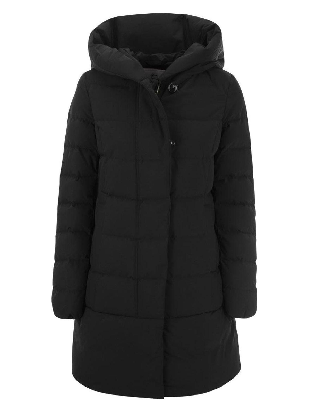 ダウンジャケット・コート WOOLRICH Women Coats CFWWOU0685FR UT3128 100 Black Women's Puffy Prescott Parka in Urban Touch black | Woolrich US